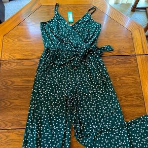 Kaileigh Rochelle Knit Jumper in dark green w/ floral print